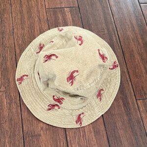J. Crew Corduroy Hat with Red lobster Design